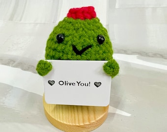 Valentine’s Day Gift Box-Handmade Crochet Emotional Support Pickle/Cactus/Olive-Cute desk accessories-Show Love Gift