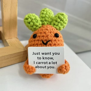 Ensemble-cadeau adorable de 3 pièces au crochet fait main carotte/haricot rouge/tournesol ornement de bureau-cadeau fête des mères-cadeau pour maman/grand-mère-cadeau d'amour Carrot