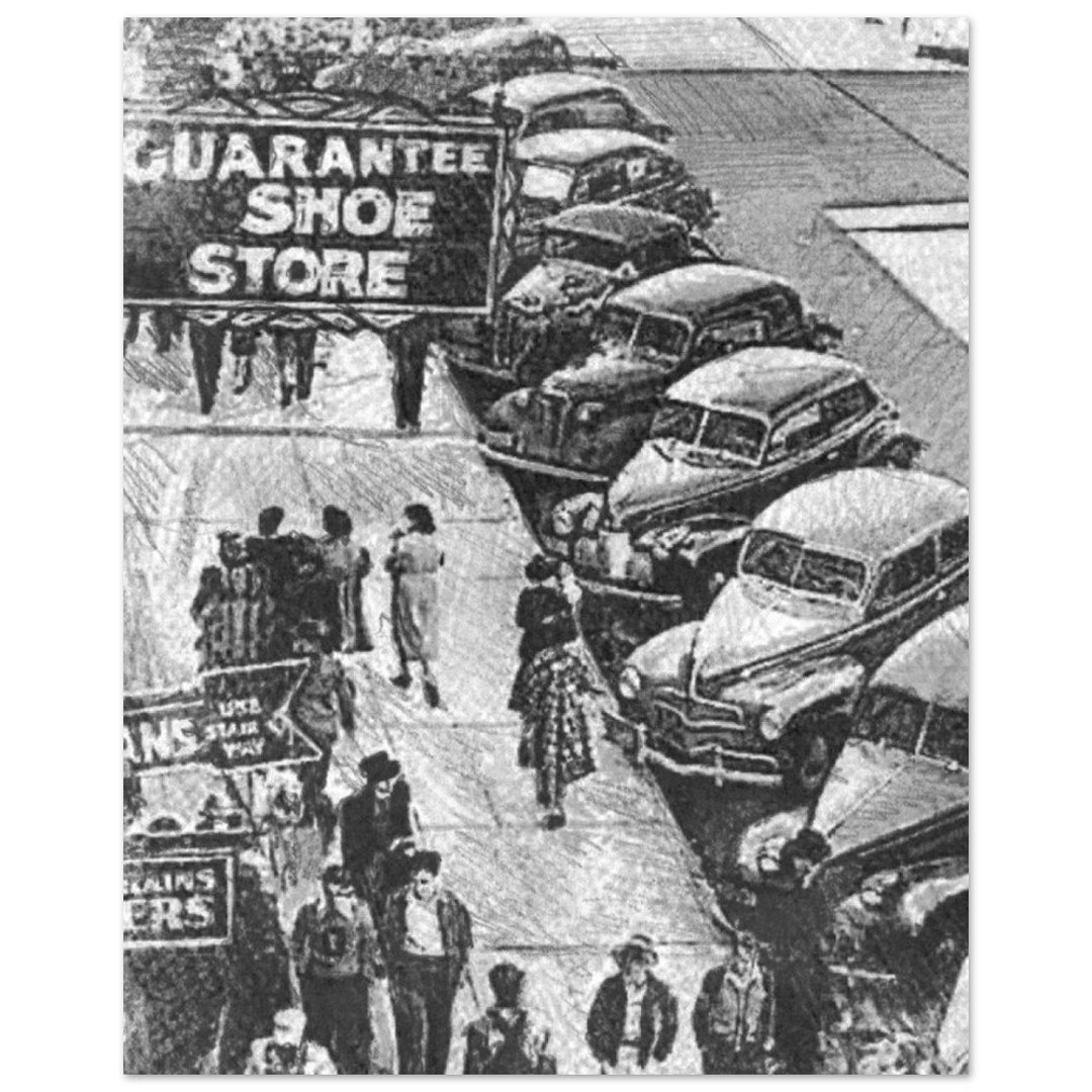 Guarantee Shoe Store Downtown Gadsden AL Hand Drawn Etsy