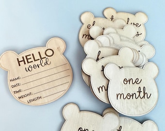 Teddy Bear Monthly Milestone SVG Laser cut file