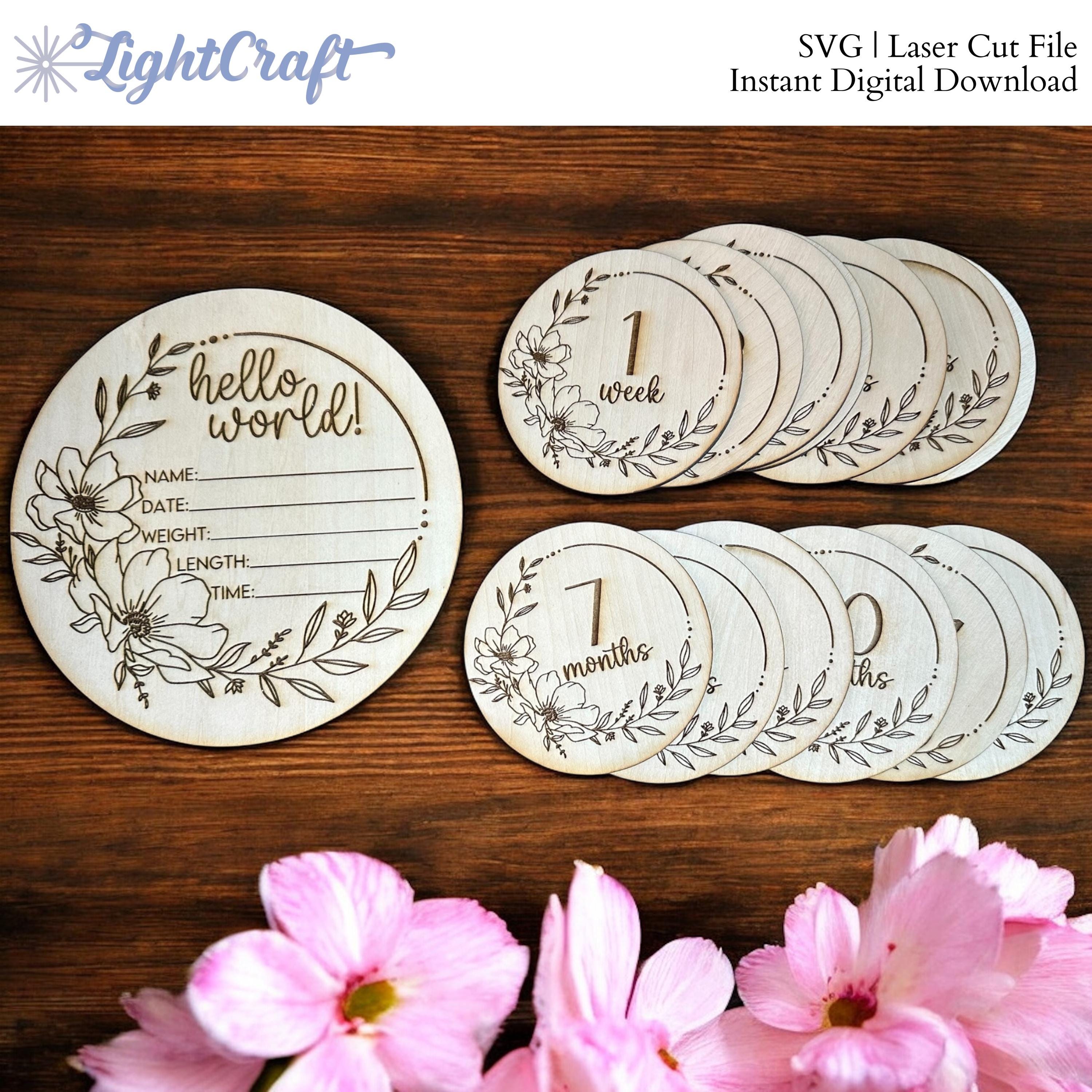 Wildflower Monthly Milestone SVG Laser cut file