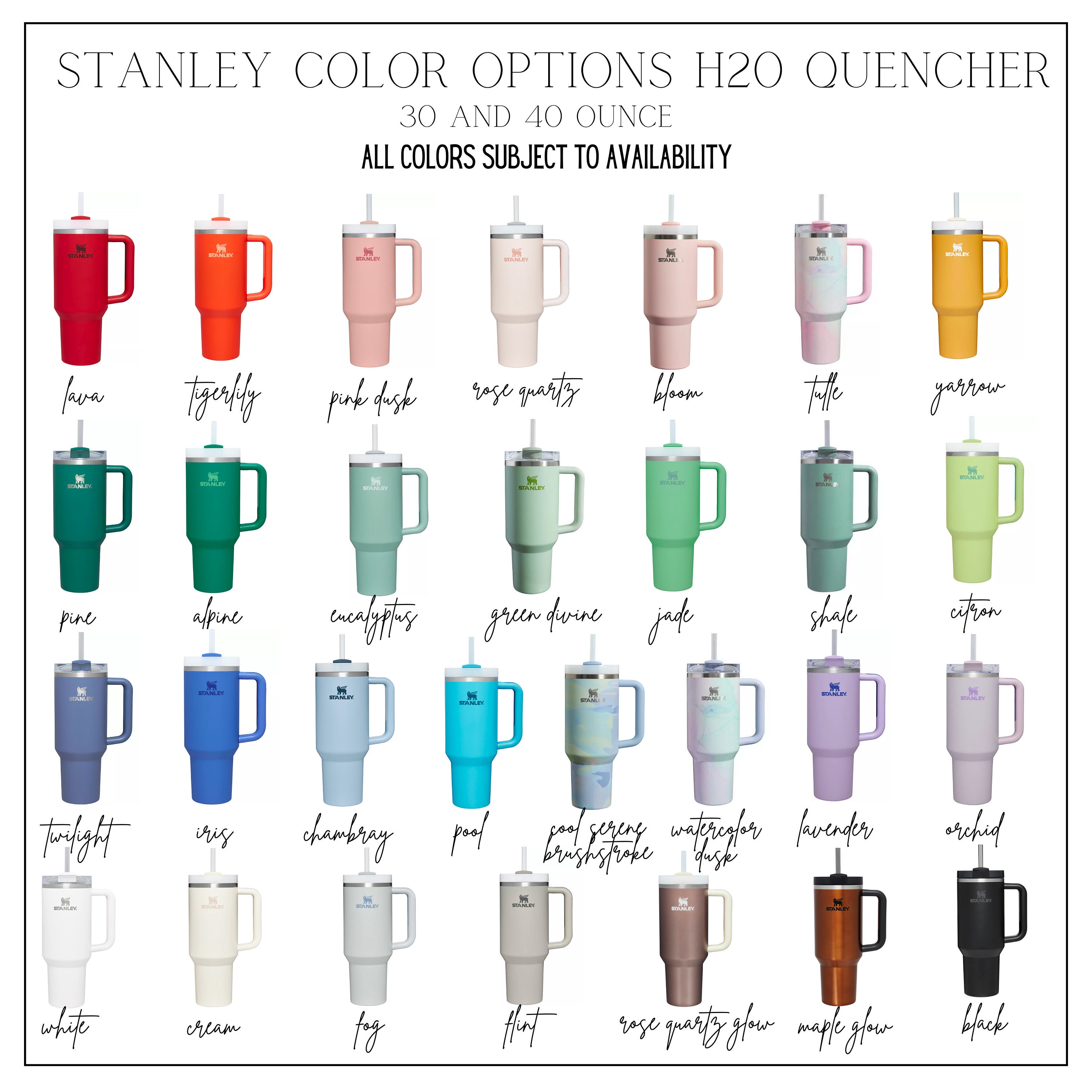40oz Stanley Mug Dual Color Name Plate