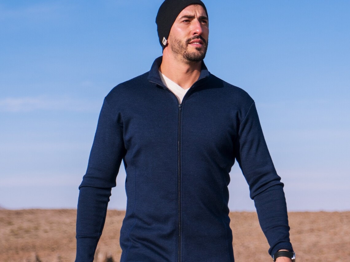 Functional & Breathable Alpaca Wool Midlayer Jacket - Men's: Full Zip