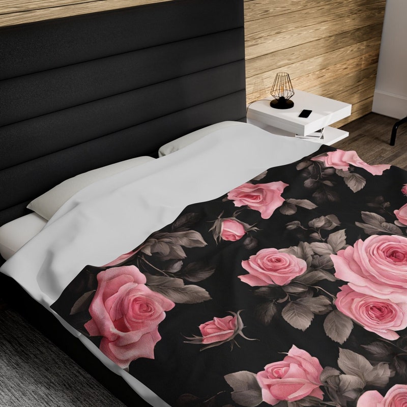 Rose Floral Print Blanket
