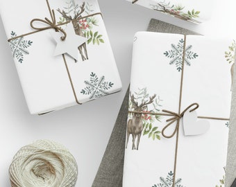 Christmas Wrapping Papers, Christmas Craft Paper, Wrapping Paper, Christmas Gift Paper, Woodland Wrapping Paper, Christmas Reindeer Paper