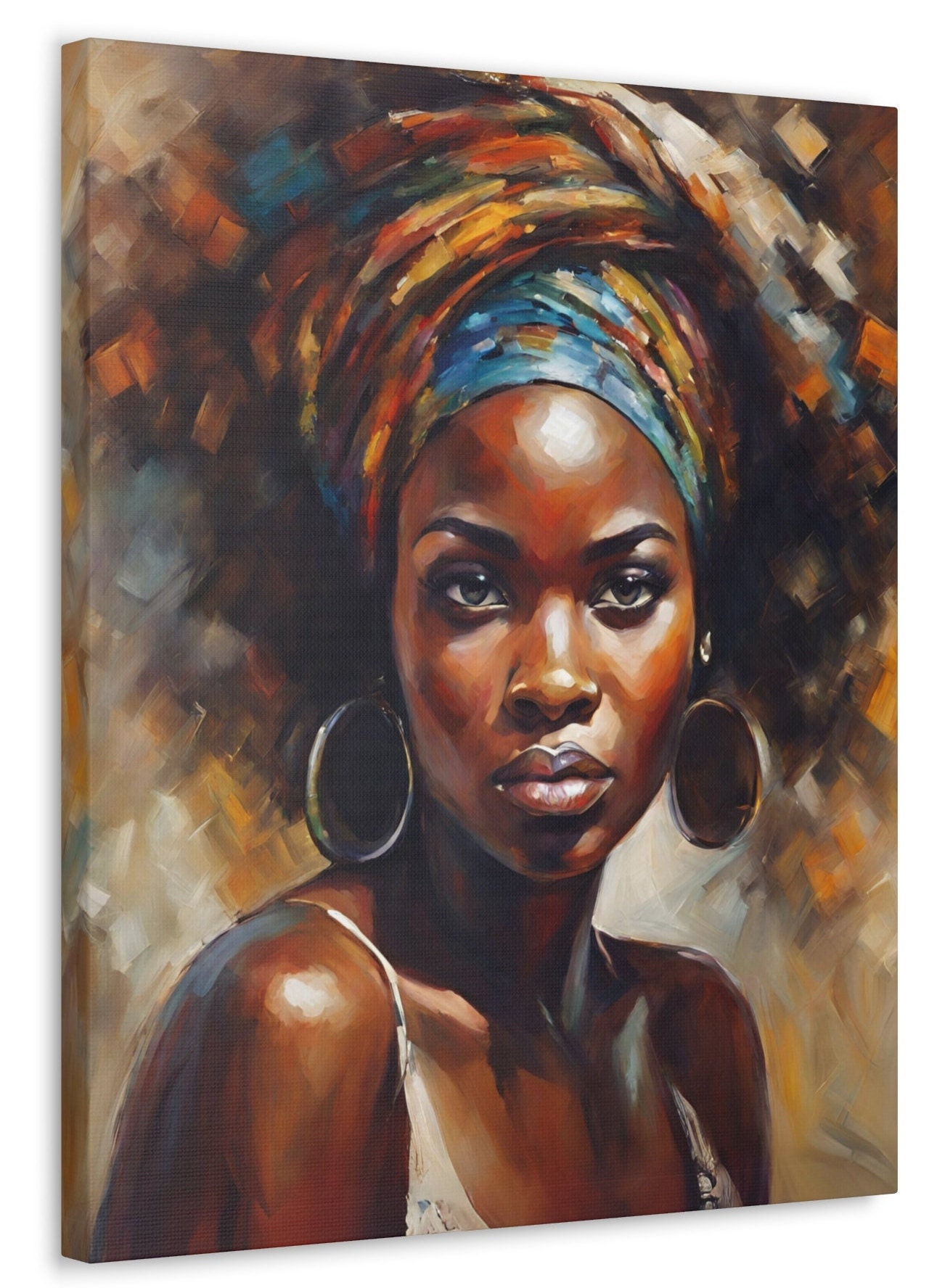 Radiant Beauty, Modern African American Woman, Impressionist Portrait ...