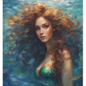 Enchanting Mermaid Dreams 2 - Impressionist Wall Art Canvas Gallery Wraps
