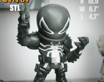 Kit de modelo Chibi Agent Venom - Figura de resina completa