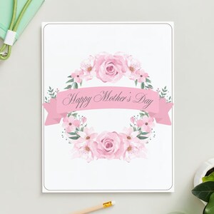 Roze Rose Moederdagkaart