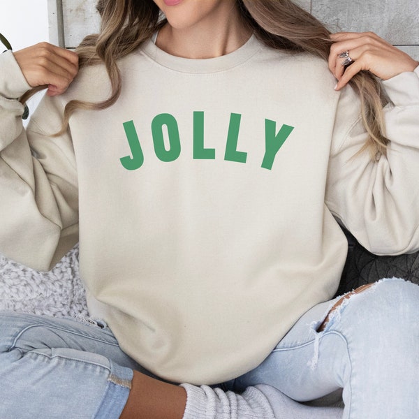 Jolly Sweatshirt, Christmas Sweatshirt, Christmas Shirt for Women, Christmas Crewneck, Cute Christmas, Holiday Sweater, Christmas Gift, Xmas