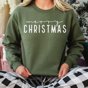 Christmas Sweatshirt, Merry Christmas Sweatshirt, Womens Holiday Sweatshirt, Christmas Crewneck Sweatshirt, Holiday Sweater, Christmas Gift