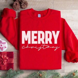 Merry Christmas Sweatshirt, Christmas Shirts, Christmas Sweater, Holiday Sweater, Womens Holiday Shirt, Christmas Gift, Christmas Crewneck