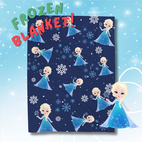 Disney Princess Plush Blanket Anna and Elsa Kids Blanket Disney Frozen Custom Blanket Anna and Elsa Room Decor