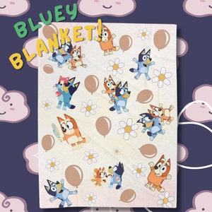 Bluey Plush Blanket for Kids Bluey Cartoon Blanket Gift Idea For Baby And Toddler Bluey Blanket Childrens Room Decor Bluey Character Bedding