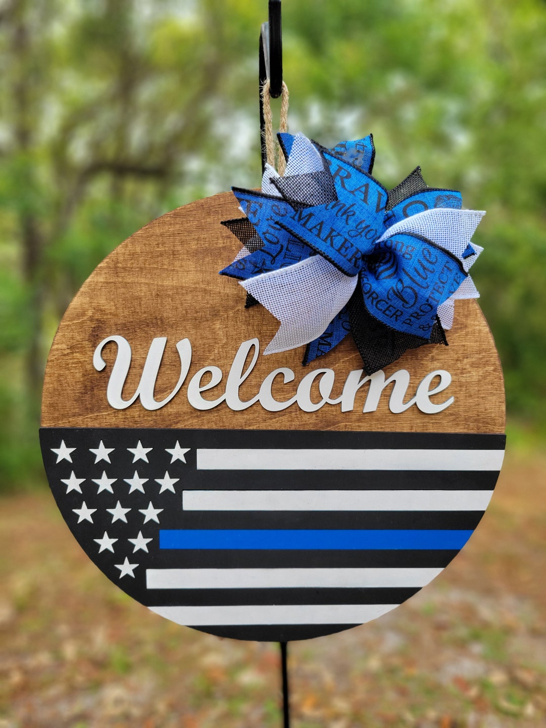 Door Hanger, Law Enforcement Support Door Hanger, Blue Line