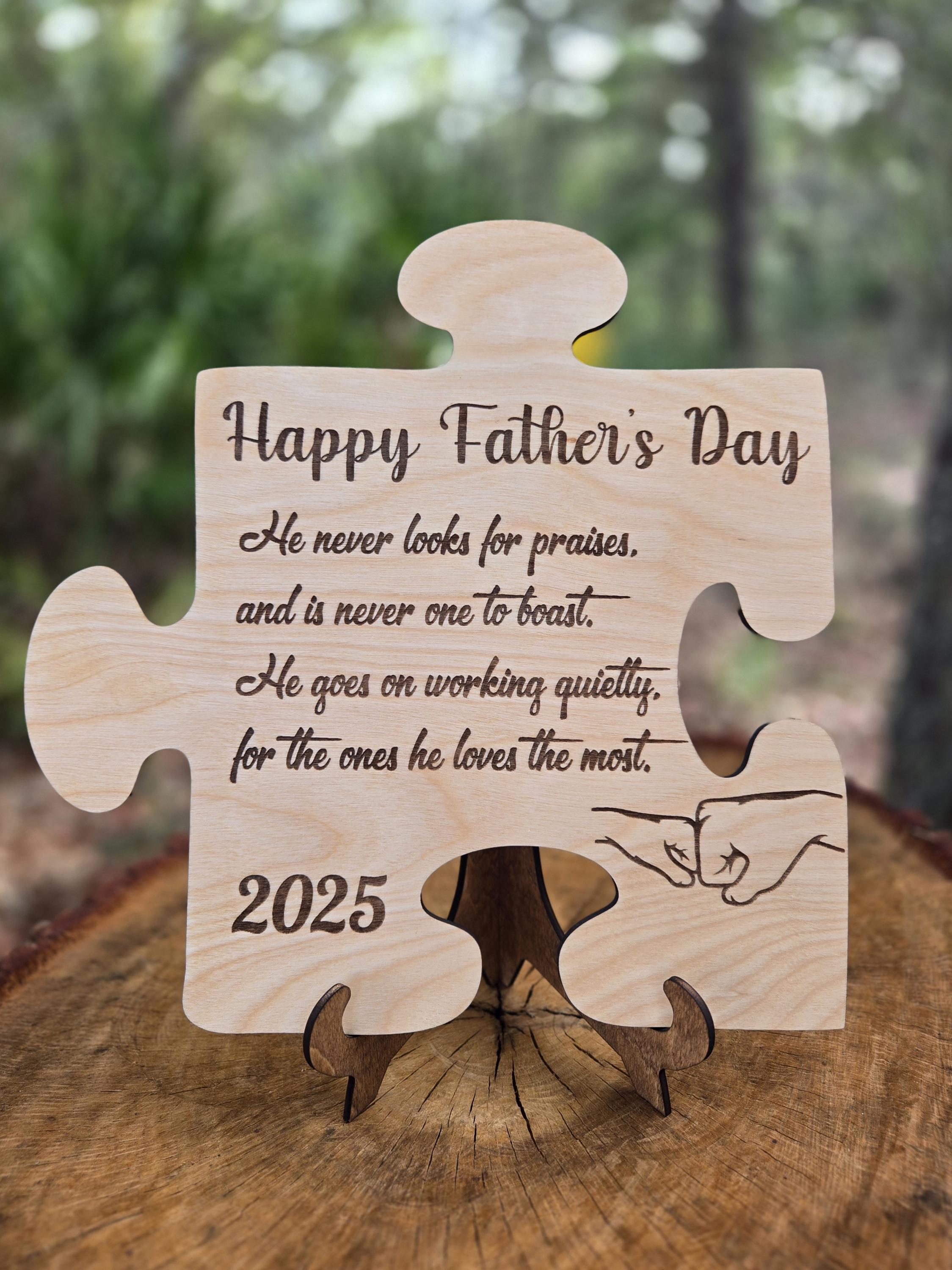 Personalized Father's Day Wood Puzzle Sign, Fist Bump Gift - Etsy