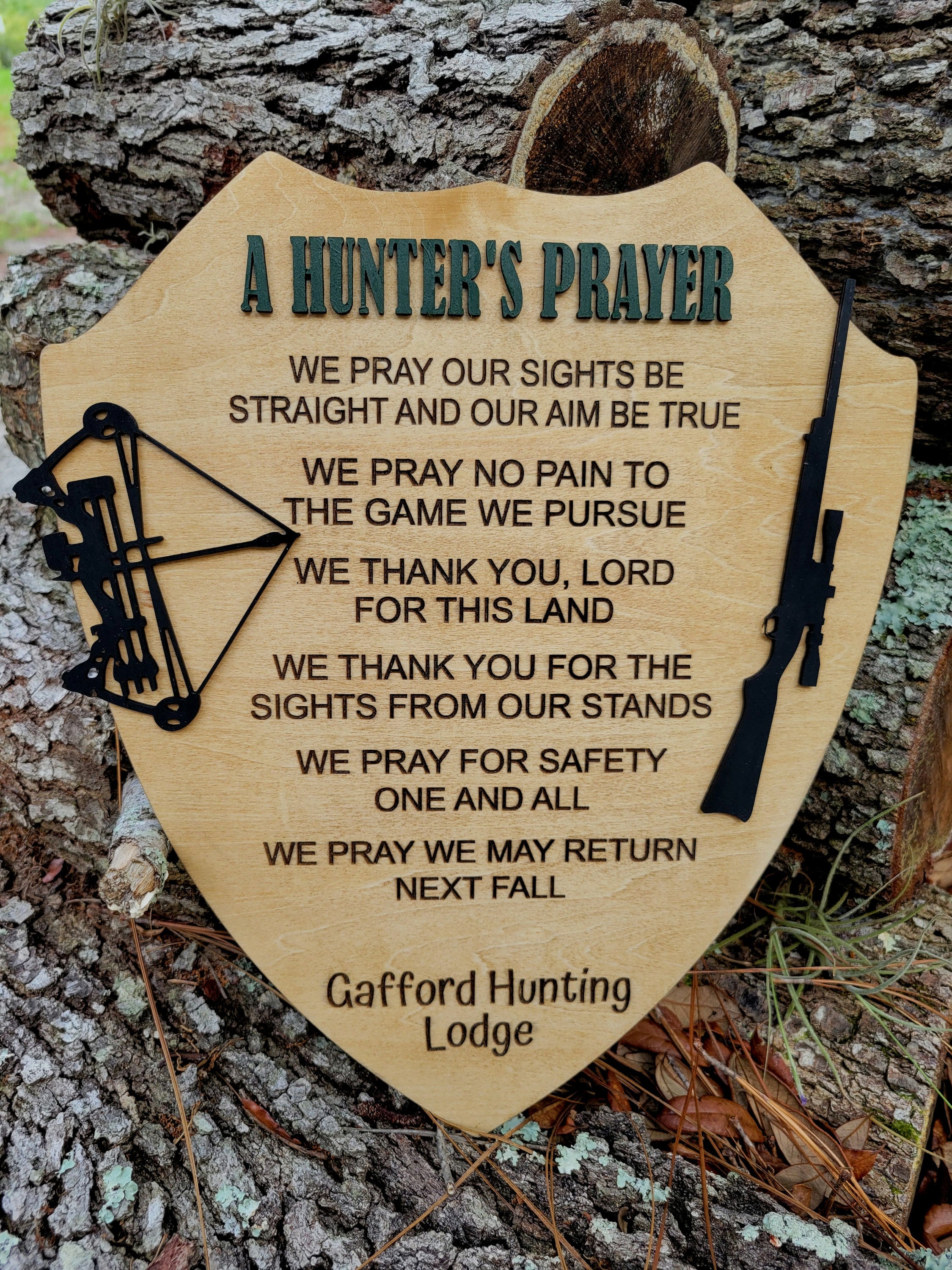 Personalized Hunter's Prayer Sign: Rustic Man Cave, Hunting Cabin or Lodge Decor