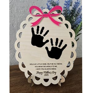 Mother&#39;s Day Handprint Sign, Mother&#39;s Day Sign, DIY Sign, Mother&#39;s Day Gift, Handprint Sign, Mother&#39;s Day DIY, Wooden Sign