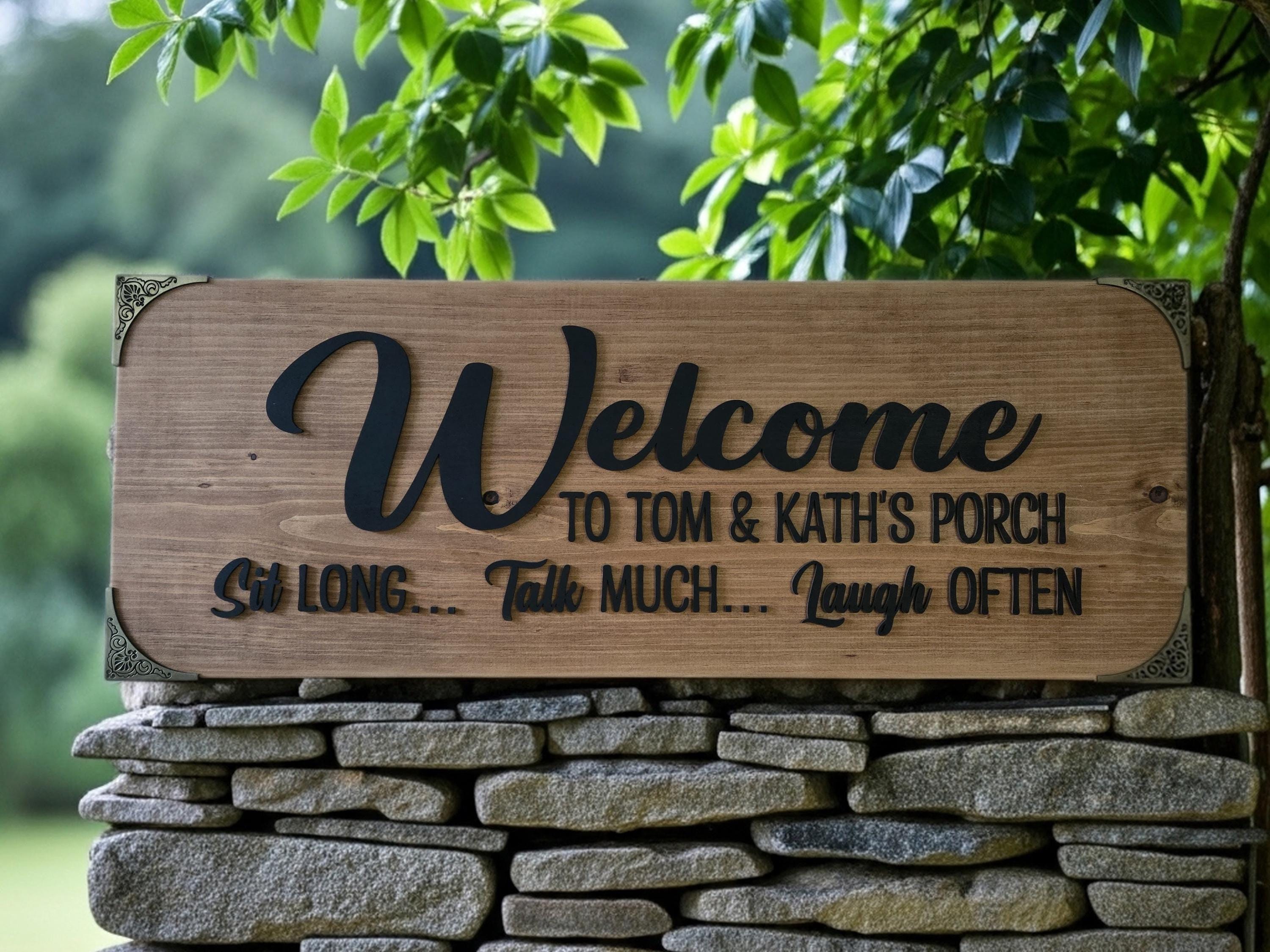 Personalized Family Porch Sign, Rustic Outdoor Wood Decor, Custom ...