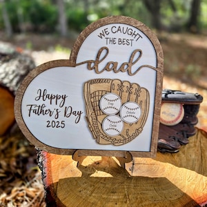 Personalized baseball Sign, Dad Great Catch Sign, Father&#39;s Day Baseball Sign, Personalized Sign, Dad Gift, Father&#39;s Day Gift, Baseball Glove