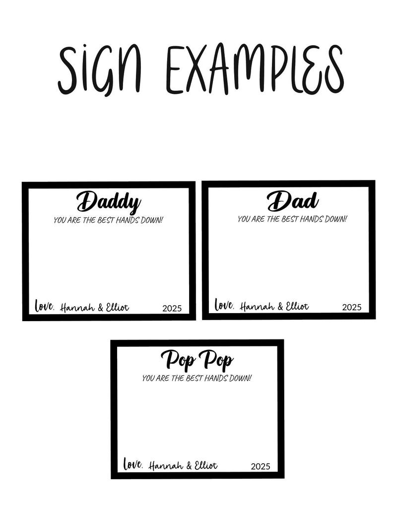 Pop Daddy Signs Personalized Father's Day Handprint Sign, Engraved Dad Gift - Etsy