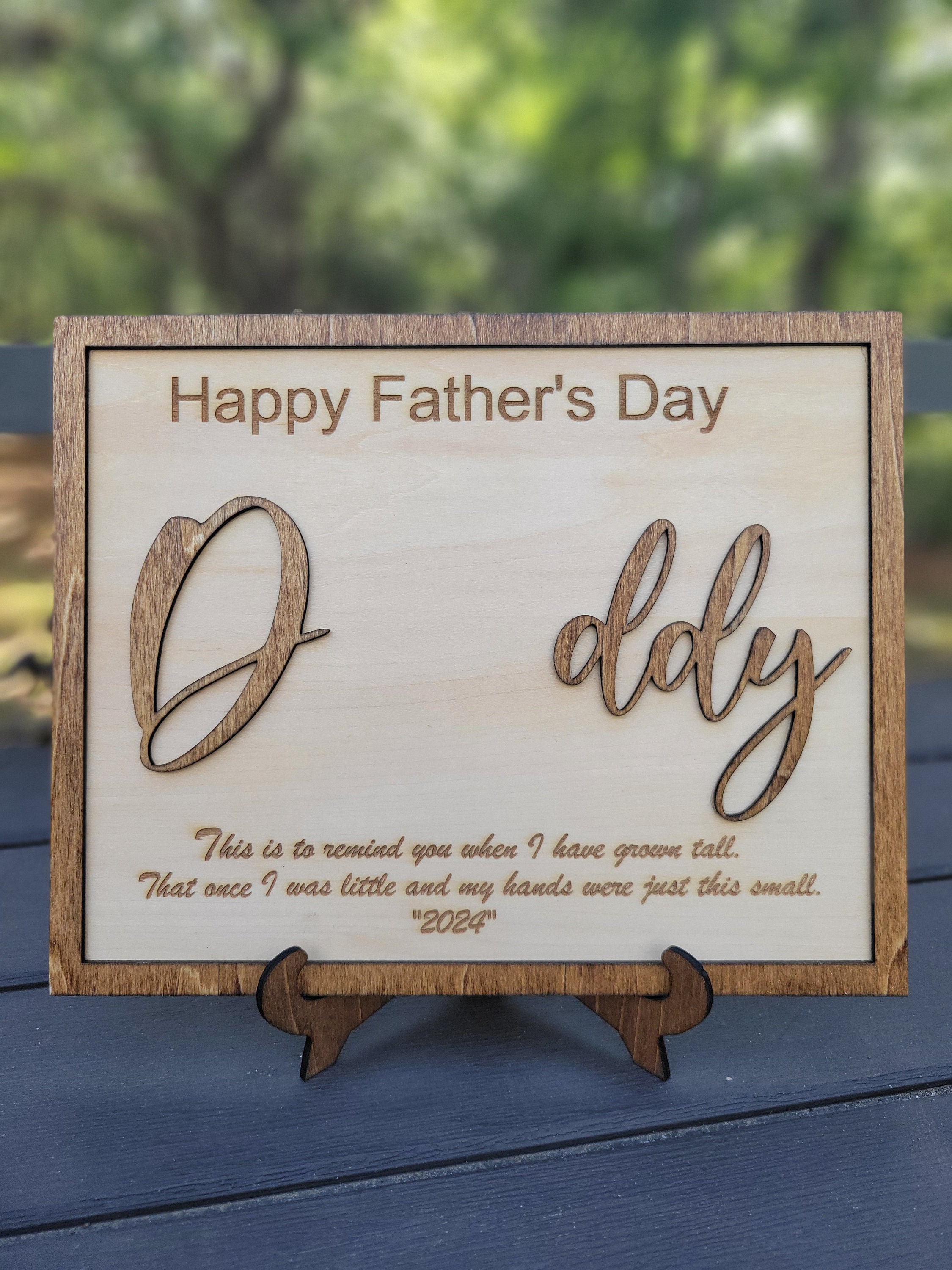 Father's Day Handprint Sign, Father's Day Gift, Wood Handprint Sign ...