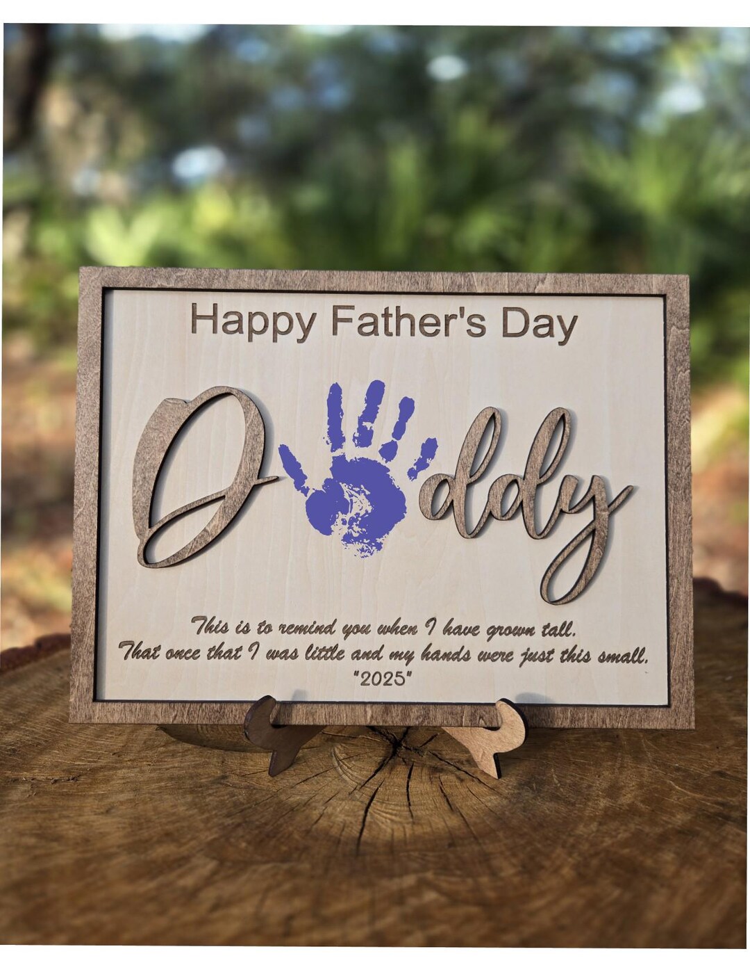 Father's Day Handprint Sign: DIY Wood Keepsake, Sign for Dad - Etsy