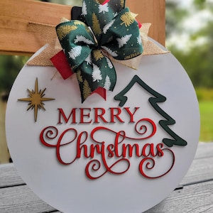 Christmas Door Hanger, Christmas Front Door Decor, Christmas Wreath, Merry Christmas Door Hanger, Christmas Sign, Winter Door Hanger