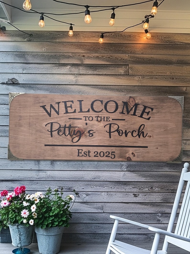 Personalized Family Porch Sign, Rustic Outdoor Wood Decor, Custom ...