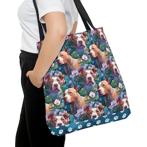 Pitbull Mama Tote Bag, Pittie Mom, Rescue Mama, Gift for Pitbull Mom, Pet Things Travel Tote, Love Pitbulls, Pit Bull, Beach Tote