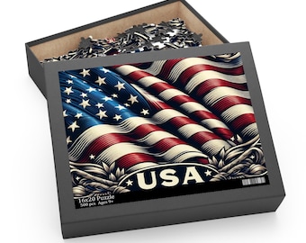 USA Flagge Puzzle - 500 Teile Amerikanische Kunst, 16x20