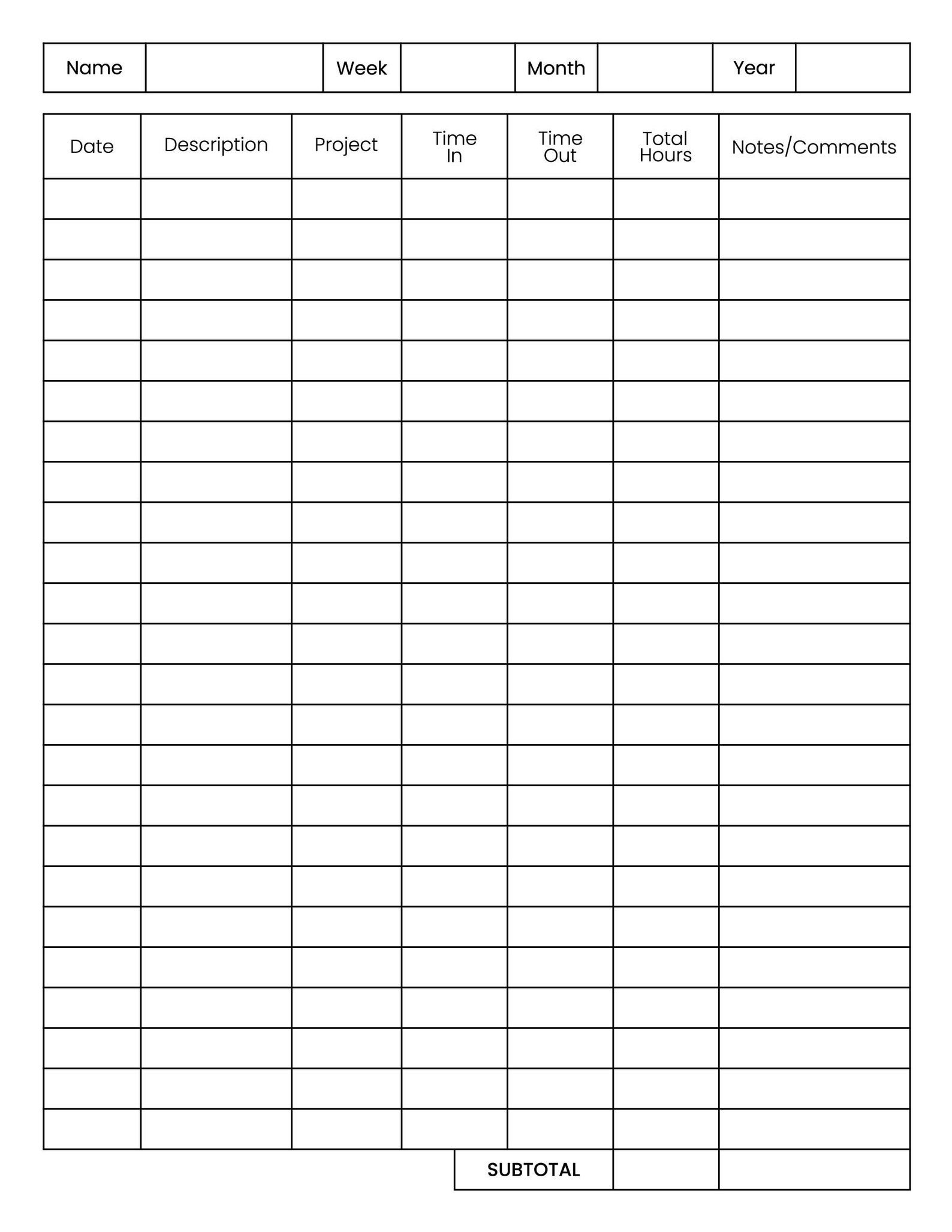 Timesheetlog Digital Planner Etsy