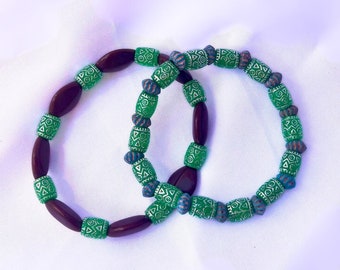 2 Piece Set- Beaded Bracelets- Boho Style Jewelry- Friendship Bracelets- Matching Bracelets- Stretchy Bracelets- Gift For Her