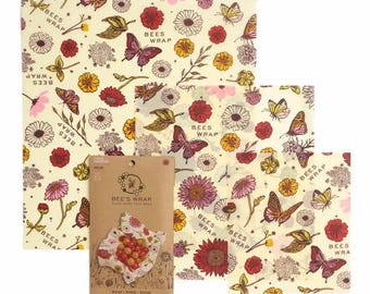 3 Pack, Meadow Magic,Reusable Food Storage Wraps, Compostable, Sandwich Wraps, Lunch Packs,Bees Wax, Plant Based, Sustainable,Earth Friendly