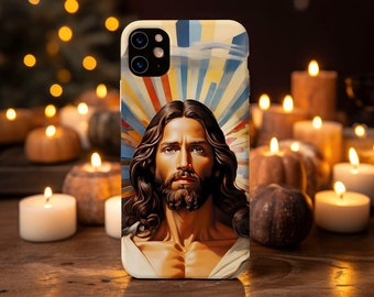 Jesus Christ Phone Case Christian Birthday Gift iPhone 15 Plus Pro Max, 14, 13, 12, 11, XR, XS, Samsung S24 S23 S22 S21 S20, Pixel 8 7 6 5