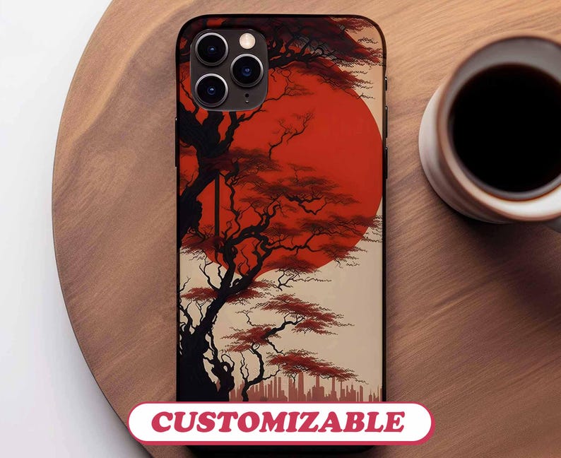 Custom Japanese Art Phone Case iPhone 16 Plus Pro Max, 15, 14, 13, 12