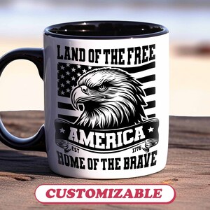American Eagle Mug: Patriotic Gift, Custom Coffee Mug