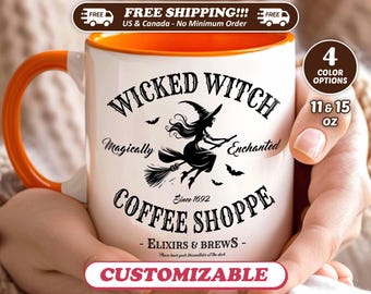 Personalized Witch Coffee Mug: Halloween Wiccan Gift