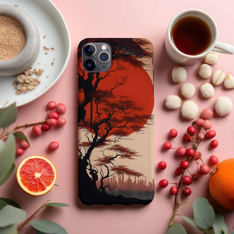 Custom Japanese Art Phone Case iPhone 16 Plus Pro Max, 15, 14, 13, 12