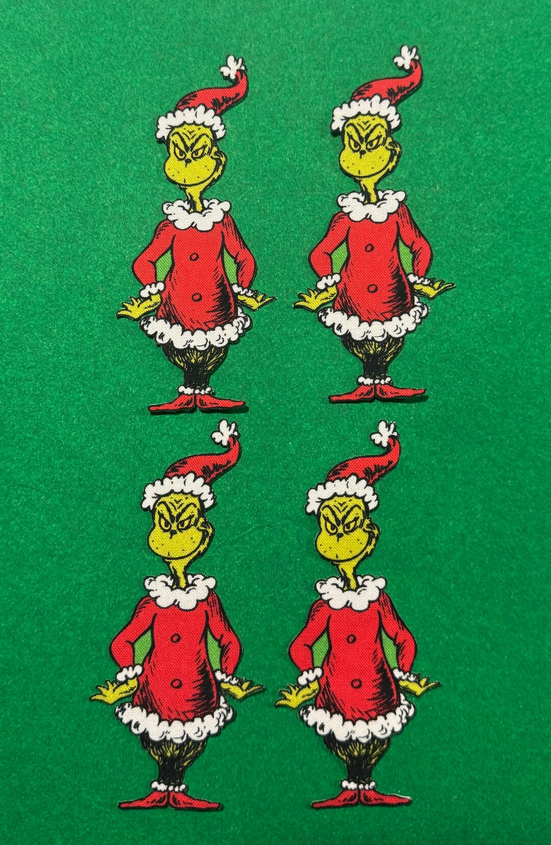 Grinch Cotton Fabric Patches Iron on Appliques Etsy