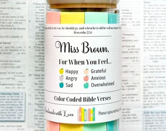 Frasco con versículos bíblicos para maestros, regalo para educadores cristianos, frascos para expresar emociones, versículos bíblicos afirmativos cristianos, versículo afirmativo, gracia