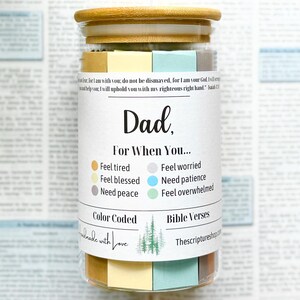 Pot de versets bibliques pour papa, pot d'écriture pour papa, cadeau parrain, cadeau chrétien pour homme, cadeau fête des pères, cadeaux beau-père, cadeaux bonus papa