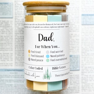 Dad Bible Verse Jar, Scripture Jar for Dad, Godfather Gift, Christian Gift for Men, Engraved Gift, Father In Law Gifts, Bonus Dad Gifts