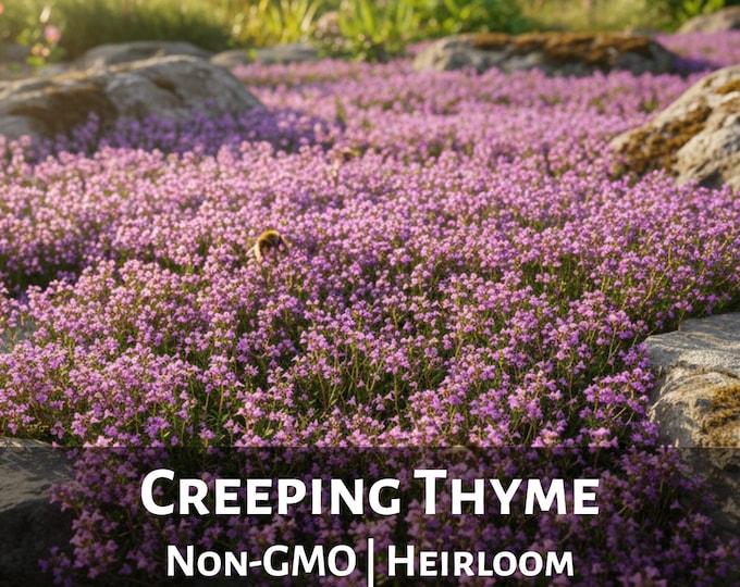 Purple Creeping Thyme Seeds Ground Cover Seeds Perennial Lawn Alternative Easy to Grow Groundcover