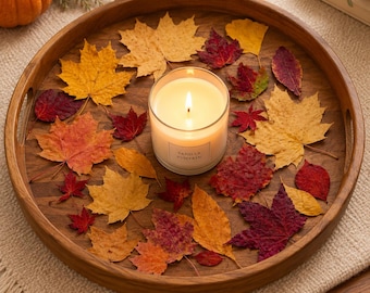 Preserved Autumn Leaves, 25PcsAssorted Fall Foliage, Dried Pressed Leaf Fall Tray Wedding Thanksgiving Decor