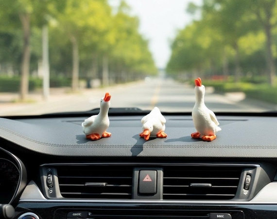 Miniature White Goose Figurine for Fairy Garden Terrarium Accessories Desk Buddy Car Dashboard Decor