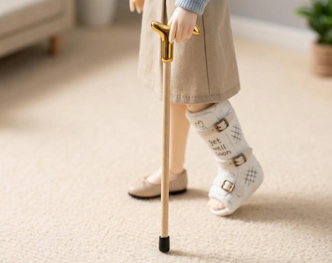 Dollhouse Hiking Stick Miniature Walking Cane, Tiny Grandpa Grandma Doll Prop, Outdoor Medical Diorama