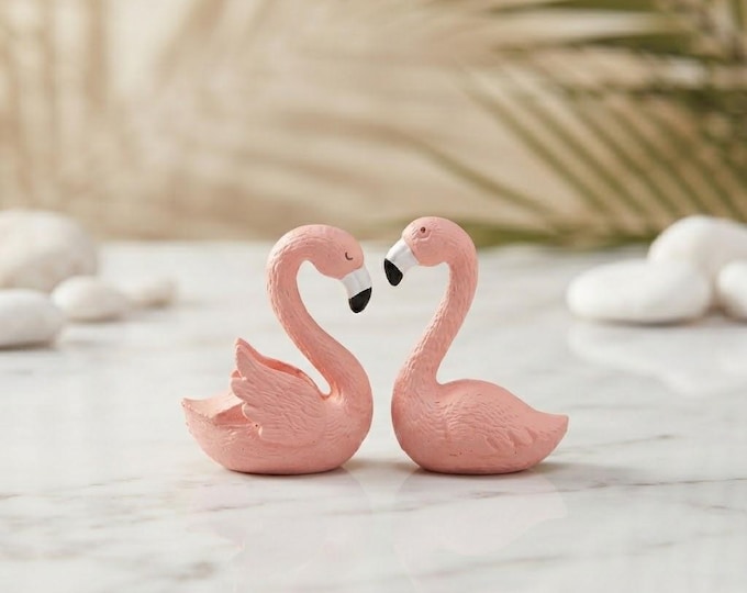 Miniature Flamingo Pink Swan Bird Figurine Fairy Garden Accessories Wedding Cake Topper Zen Garden