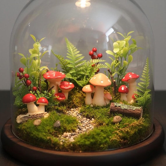 Miniature Tiny Mushroom Figurines Fairy Garden Supplies Terrarium Accessories Decoration Mini Ornament Fungus Decor