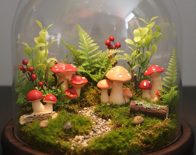 Miniature Tiny Mushroom Figurines Fairy Garden Supplies Terrarium Accessories Decoration Mini Ornament Fungus Decor